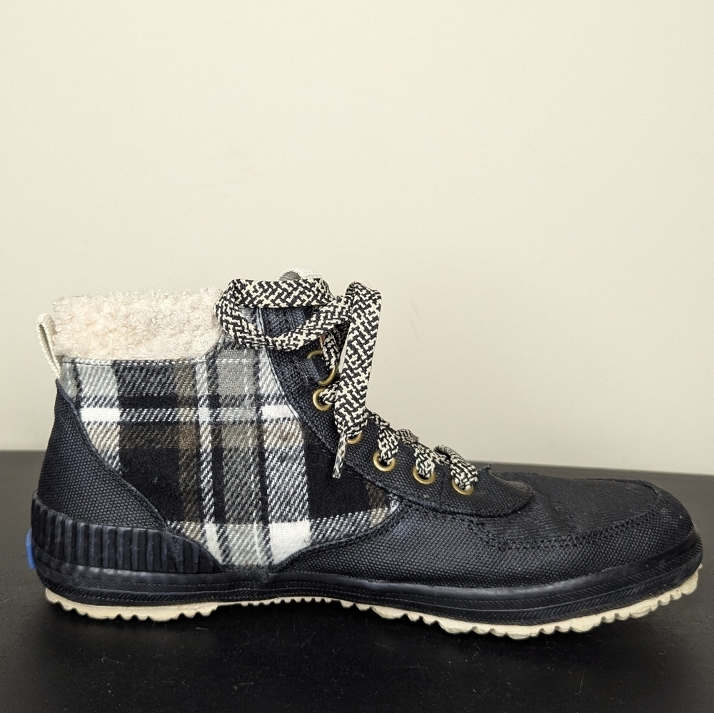 Keds Women's Scout III Rain Boot Water Resistant Insulated Black White Plaid 8 - Picture 7 of 10